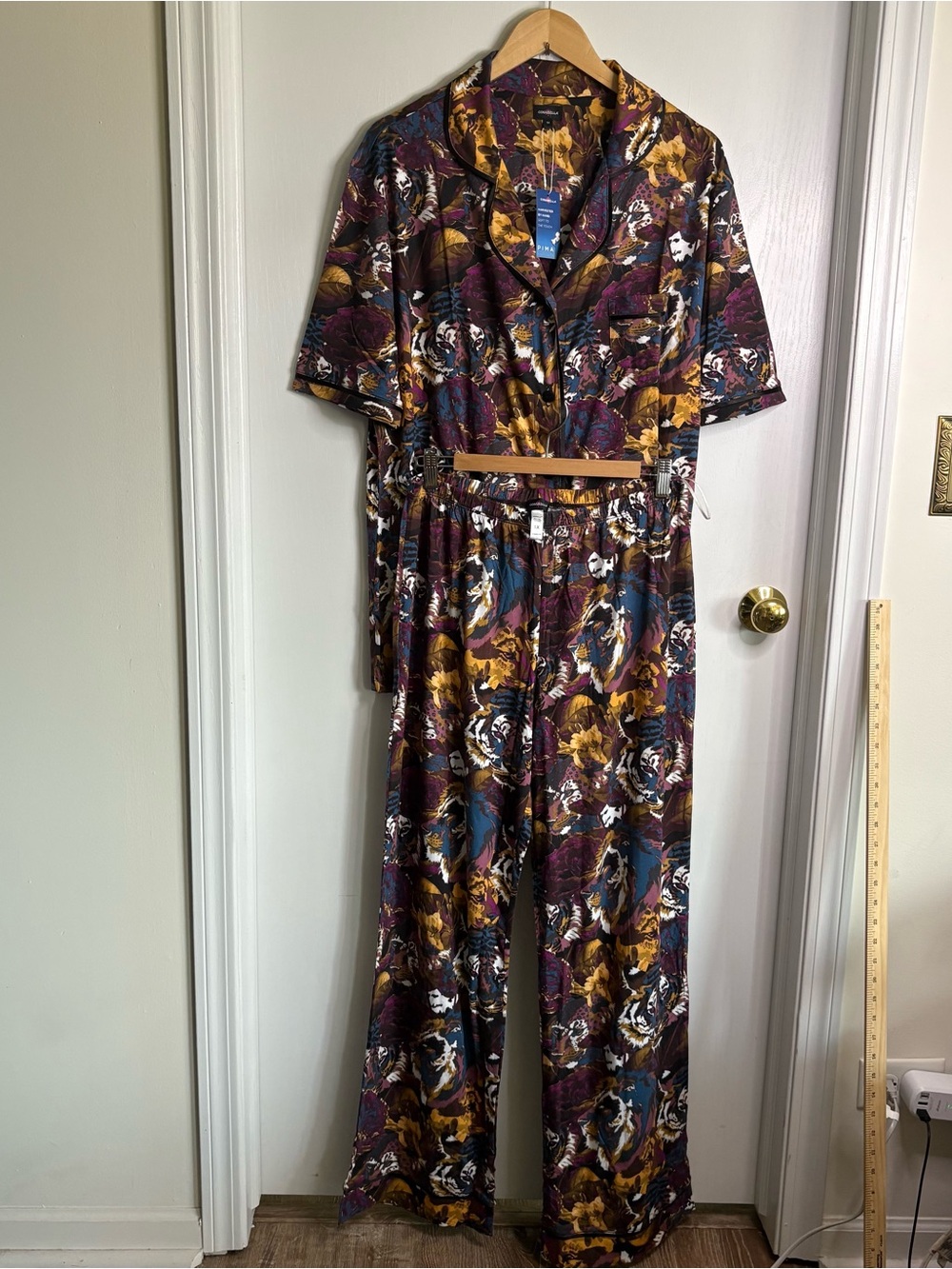 NWT Cosabella Amore Tiger Floral Animal Print PJ Set Pima Cotton 1X Plus Cozy